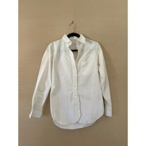 Ann Mashburn White Cotton Oxford Button-Down – Size S